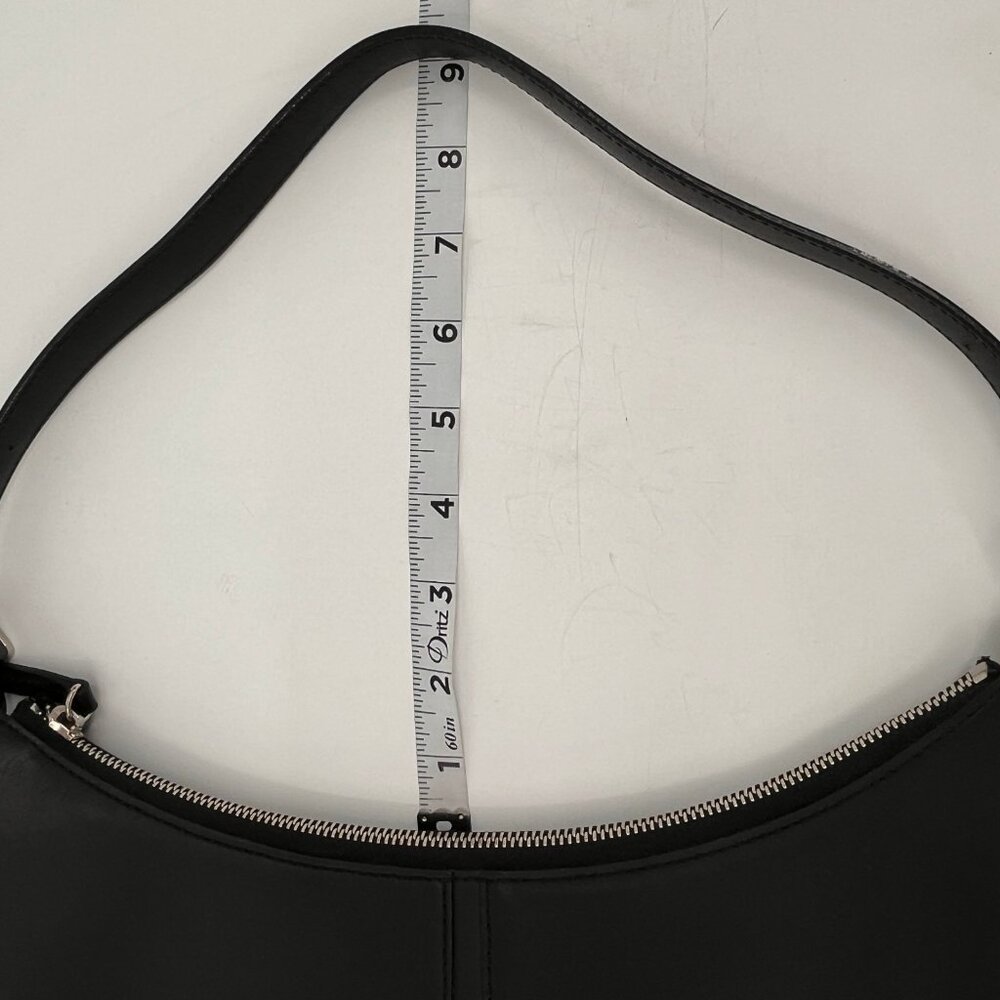 Burberry Leather Shoulder Bag Black Zip Top Silver Hardware Inner Pocket - Picture 13 of 13